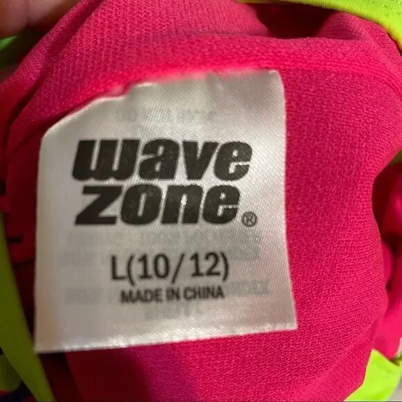 Wave Zone Neon Multicolor Racerback Race swimsuit